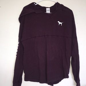 A VS pink long sleeve jacket with hoodie